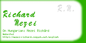 richard mezei business card